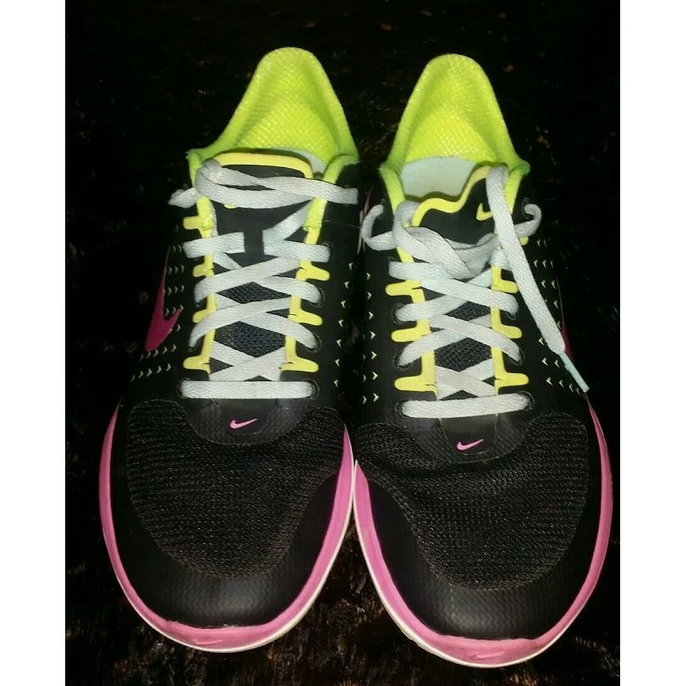 Nike Free Flyknit Running Shoe Black pink Size 6